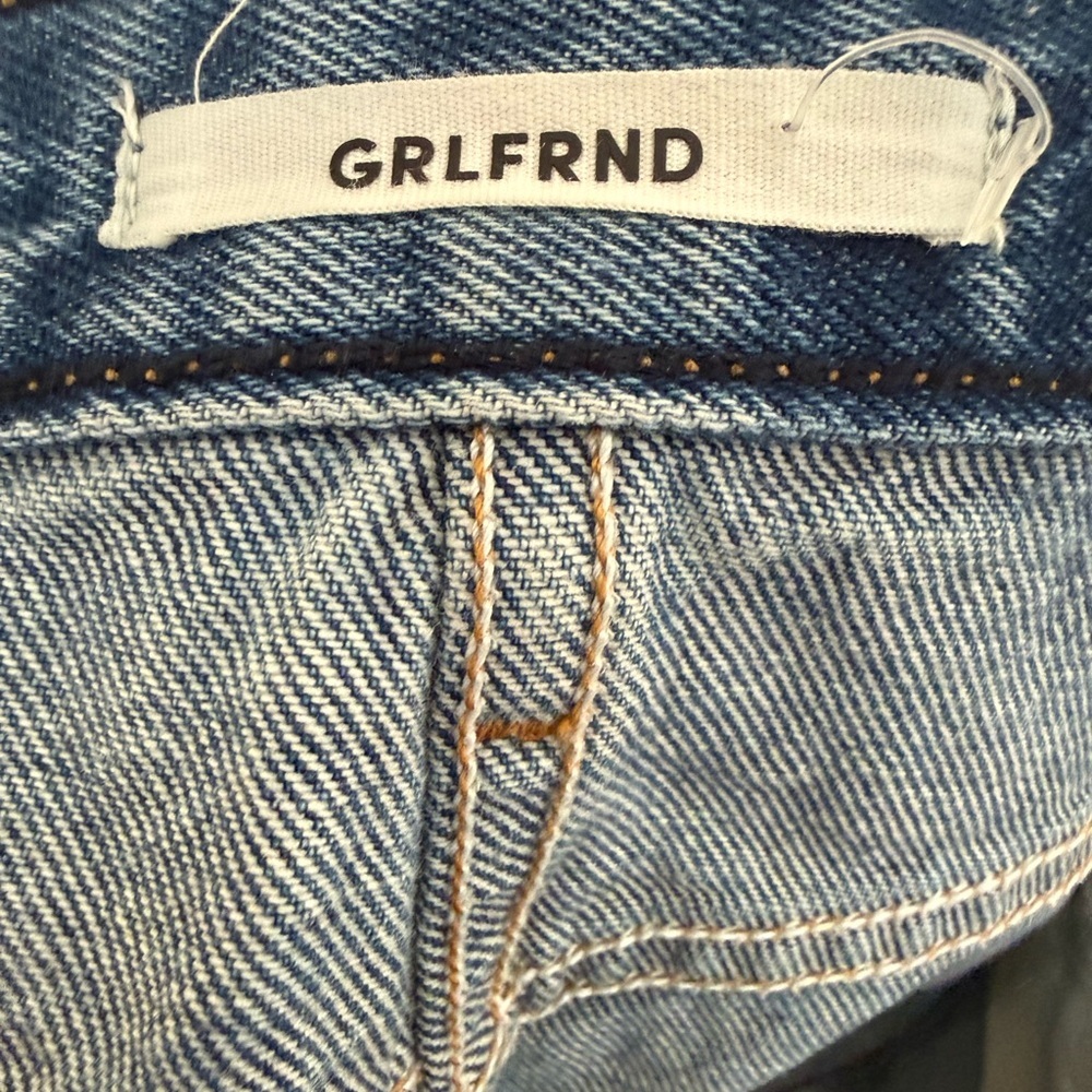 GRLFRND Distressed Blue Mini Skirt - Picture 5 of 6